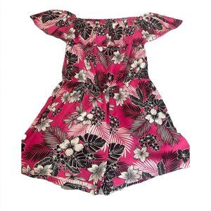 Peacocks UK 14 Bandeau Play suit Shorts 1 Piece Pink Floral